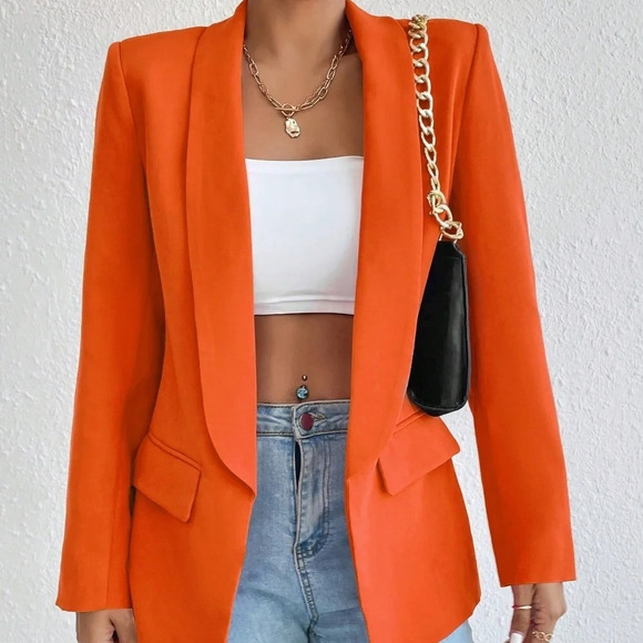 Frenchy Solid Shawl Collar Blazer - Picture 1 of 5